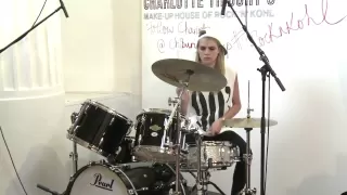 Cara Delevingne's Drumming Debut at Charlotte Tilbury's House of #RockNKohl! | @CTilburyMakeup