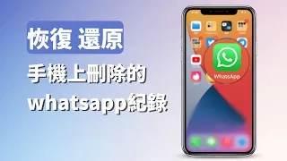 恢复已删除的whatsapp訊息 一分鐘解決 ｜ 安卓iOS都可用