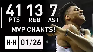 Giannis Antetokounmpo EPIC Full Highlights Bucks vs Nets (2018.01.26) - 41 Pts, 13 Reb, MVP Chants!