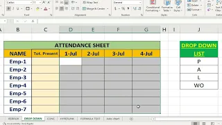 How to use Dropdown list in excel?