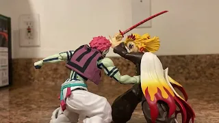 Demon slayer stop motion- rengoku and Giyu vs akaza