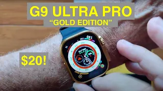 G9 Ultra Pro Gold Edition Apple Watch Ultra Shaped BT Call $20 Smartwatch: Unboxing & 1st Look