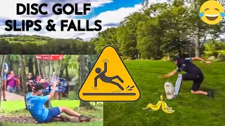 DISC GOLF FAILS - SLIPPING, TRIPPING, AND FALLING | FUNNY MONTAGE 😂