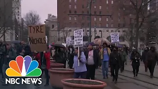 Demonstrators nationwide peacefully protest the police beating of Tyre Nichols