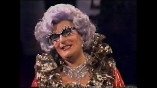 BARRY HUMPHRIES as DAME EDNA EVERAGE at the Logies with MICHAEL PARKINSON & BERT NEWTON