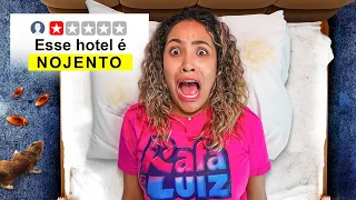 24 HORAS SOBREVIVENDO NO PIOR HOTEL DO MUNDO! HOTEL DE 1 ESTRELA! - NOJENTO!