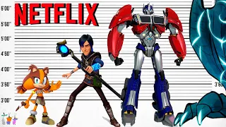 Netflix Size Comparison | Biggest Characters of Netflix Cartoons | Satisfying Video