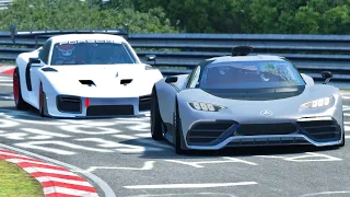 Mercedes-AMG Project One vs 2019 Porsche 935 at Nordschleife