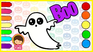 How to Draw a Cute Ghost Easy | Best Kid Friendly Video for Coloring Pages and Arts and Craft