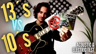 Does String Gauge Affect the Tone of an Archtop Jazz Guitar? 10's vs 13's | Electric & Acoustic Test