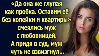 «Да она же глупая как пробка. Оставим её без копейки» смеялись муж с любовницей. А придя в суд…