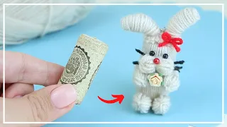 Как сделать Самого Маленького Зайчика из Ниток 🐇 Кролик из пробки и пряжи 🧶 Поделки из ниток 🧶 DIY