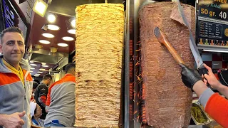 Two huge Turkish Doner skewers in one spot! | Amazing street food in the old Istanbul district