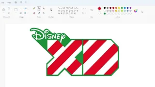 How to draw the Disney XD Christmas logo using MS Paint | How to draw on your computer