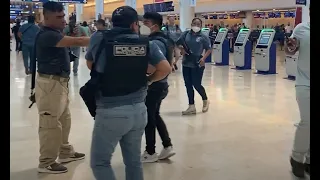 Gun Scare / Shooting Scare: Cancun, Mexico Airport: March 28, 2022 (vid clips recorded afterward)