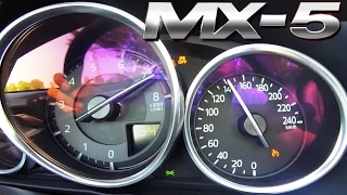 Mazda Miata MX 5 2017 Acceleration 0-180 km/h 1.5 SkyActiv Sound Test Drive