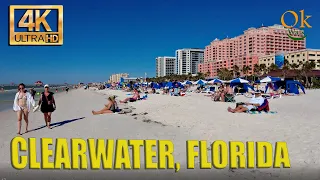 Clearwater Beach Florida. Tampa Bay Area. Walking Tour. Live cam 4K