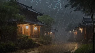 Aaaaa‼️ Deep Sleep in 3 minutes | Heavy Rain & Thunder | Reduce your Stress with natural rain Sounds