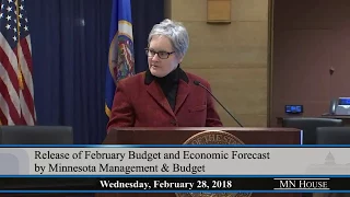 Release of February Budget and Economic Forecast by Minnesota Management and Budget  2/28/18