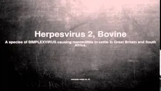 Medical vocabulary: What does Herpesvirus 2, Bovine mean