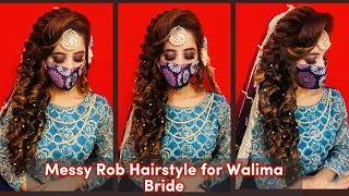 Walima Bride Hairstyle | step by step messy rob tutorial | wedding hairstyle for beginners |