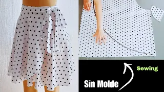 Overlapping circular skirt for women without mold, sizes  S , M , L