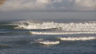 Surfers worst nightmare. Getting caught by a 10 wave set at Laniakea, Hawaii.