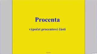 Procenta - výpočet procentové části