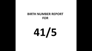 Birth Number Report 41/5