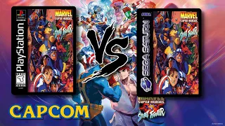 Marvel Super Heroes vs Street Fighter - Sony Playstation vs Sega Saturn ᴴᴰ Comparison