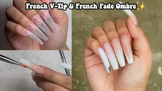 FRENCH V-TIP & FRENCH FADE OMBRÉ POLYGEL NAILS | Nail Tutorial For Beginners