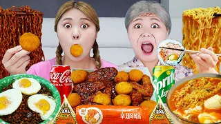 Gà Rán Ăn mì Hàn Quốc mà đường phố Hàn Quốc MUKBANG HIU