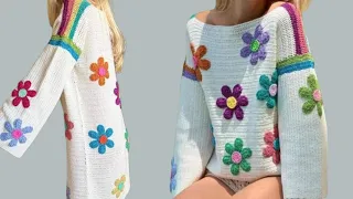 how to crochet with many tricks my first flower blouse beginners very easy