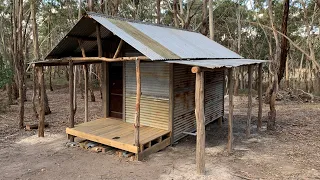 Building an off grid Bathroom Cabin / Shack - Build the second Veranda and seal the corri Walls