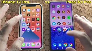 iPhone 12 Pro vs Poco X3 Pro Speed Test