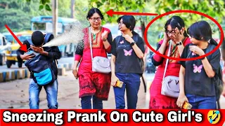 SNEEZING PRANK ON CUTE GIRL |  PART 2 | KALKATIA PRANKS