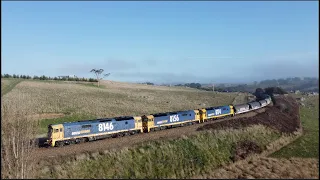 Sunday Freight Trains - Drone Footage (With Sound) & 7YN2 Chased from Harden to Gunning - 4K