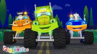 Wheels On The Monster Truck | Day & Night Versions | GiggleBellies Monster Trucks