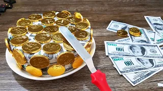 Stop Motion Cooking | Making Money Cake From Chess ASMR