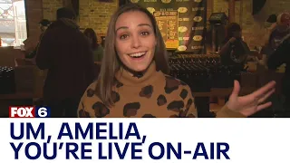 When your reporter doesn't realize she's actually live on the air... | FOX6 News Milwaukee