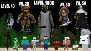 Level 1000 Granny, Chucky and Other Ghosts - Monster School - Minecraft Animation