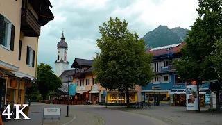 Relaxing Evening Walk in Garmisch-Partenkirchen, Germany, Binaural City Sounds, ASMR 4K