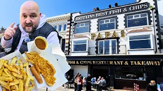 IS THIS BRITAINS BEST FISH AND CHIPS ??? Or is this SCARBOROUGH SEAFRONT Chippy's Sign LYING TO US ?