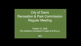 Recreation and Park Commission - October 21, 2020