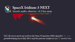 SpaceX Falcon 9 launch audio recording - Iridium-3 NEXT Vandenberg