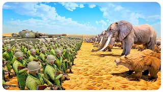 500,000 Bear & Elephant vs 1MILLION Humanity ARMY - Ultimate Epic Battle Simulator 2 UEBS 2 (4K)