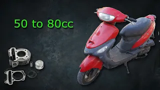 DIY Gy6 Scooter 50cc to 80cc/How To Install 80cc Kit On GY6 Engine (Sprint Basic)