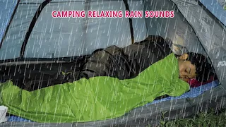 Relaxing Solo Camping Heavy Rain & Thunder - ASMR RAIN &  NATURE SOUNDS