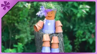 DIY How to make flowerpot lady, garden decoration (ENG Subtitles) - Speed up #493