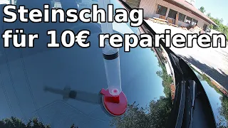 Steinschlag in der Scheibe für 10€ selber reparieren? || Steinschlagreparatur